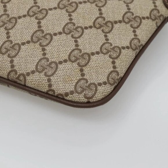 GUCCI GG Supreme Web Sherry Line Bag PVC Beige Gold 904 02 047 Auth - Picture 2 of 16